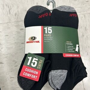 NWT Mossy Oak cushioned Men's Low Cut Socks - 15 Pairs